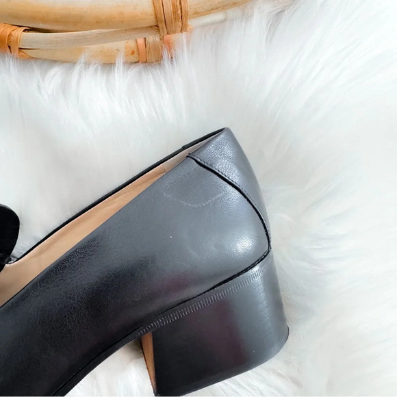 Chloe Black Leather Lumi Block Heel Zip Pumps Silver Zippers Loafer Chunky - Picture 6 of 13